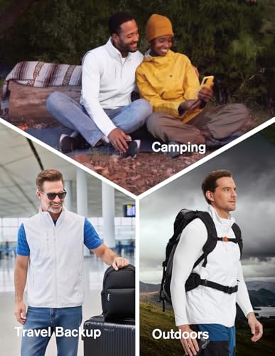 Image of fit space Men's Lightweight Vest Softshell Sleeveless Windproof Jacket with Zipper Pcoket Cycling Travel Hiking Running Golf