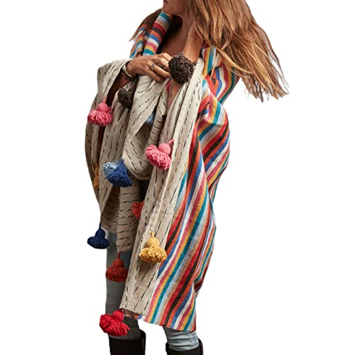 Verve CULTURE Moroccan Blanket, Boho Style Cotton Throw Blanket for