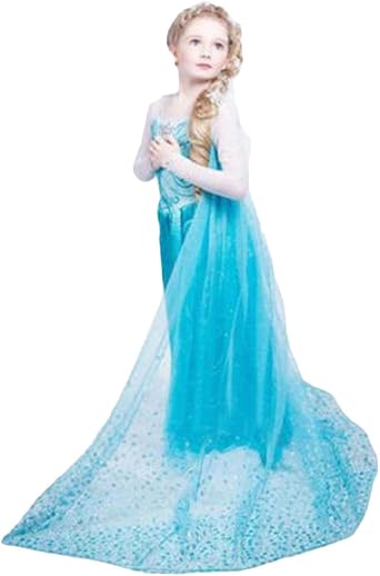 Vestito Frozen Bambina Dress Carnevale Costume Bimba childen Blu 8120  (160-7/8 Anni) : Amazon.it: Abbigliamento