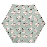 Joitme Cute Pugs Gray Lightweight Umbrella, Automatic Folding Umbrella, Vacation Umbrella