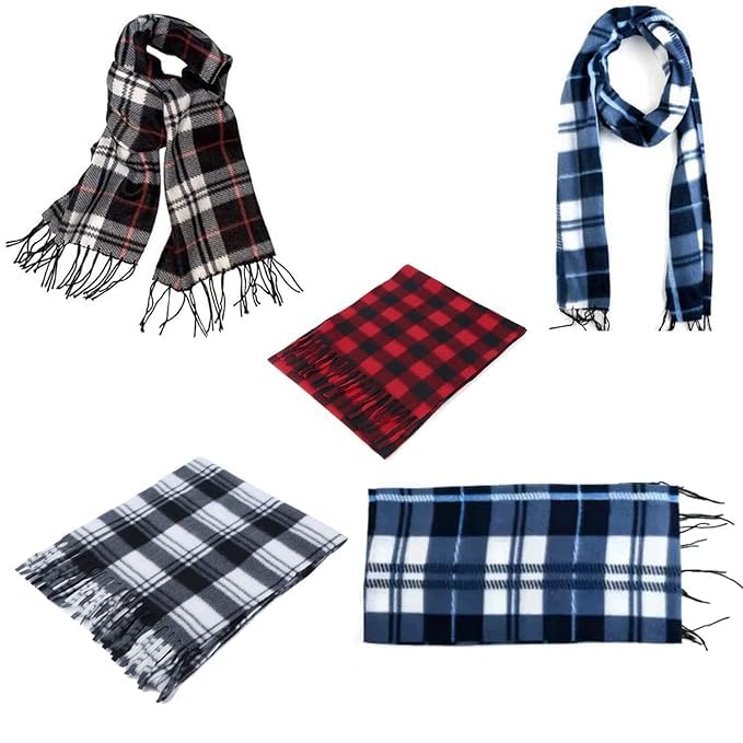 (Pack of 5) Men's and Women's Woolen Casual Soft and Warm Muffler (Color:Assorted, Free Size)-picture-52
