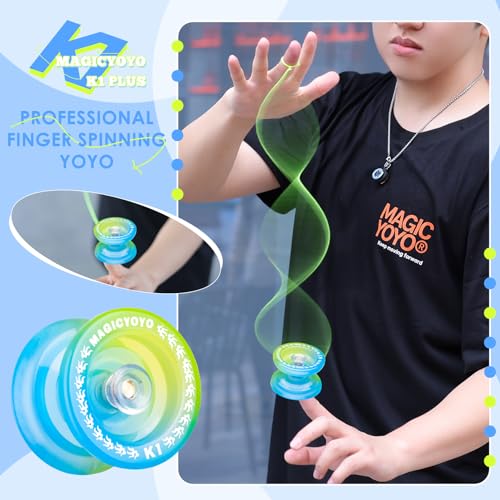 MAGICYOYO Kids Yoyo K1 for 8-12 or Up, Responsive Plastic Yoyo Blue Yellow - Image 2