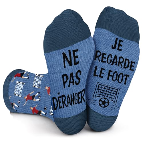 Chaussettes Humour Homme 43-46, Idee Cadeau Homme Anniversaire Chaussette NE PAS DERANGER JE REGARDE LE FOOT, Chaussettes Fantaisie Rigolotes Cadeau Fete des...