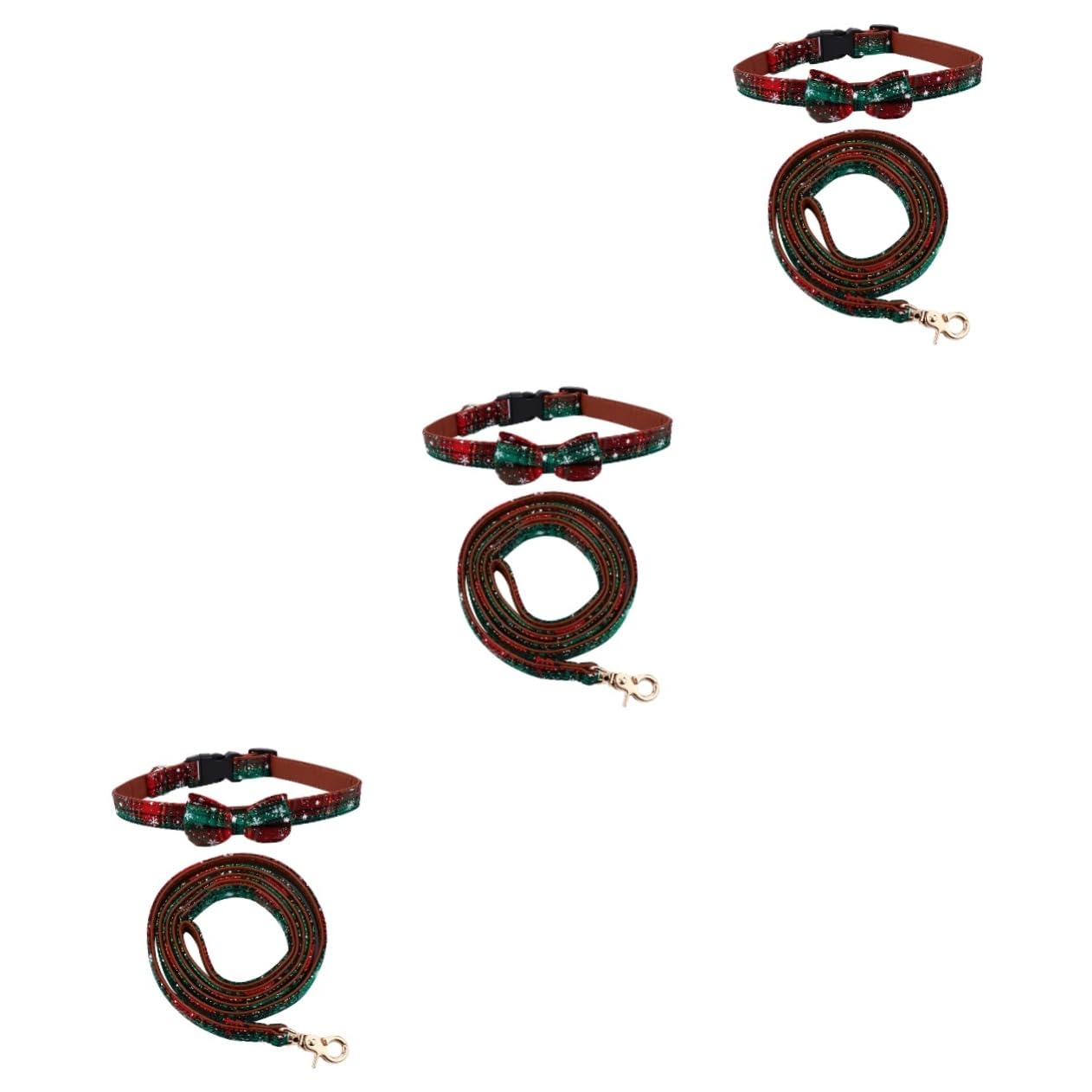 Housoutil 6pezzi Collare e Guinzaglio Regolabili Per Con Design Natalizio Set Accessori Per Domestici Colore Collare e Guinzaglio