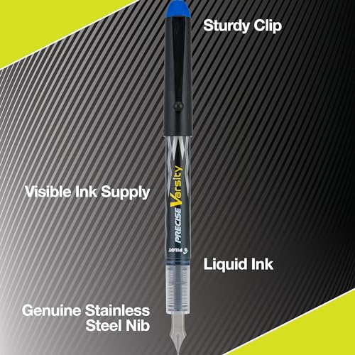 PILOT Precise Varsity Pre-Filled Fountain Pens, 1.0mm, Multicolor, 7-Pack - image 3