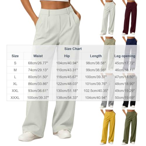 Womens High Waisted Dress Pants Baggy Stretchy Straight Wide Leg Trousers - image 4