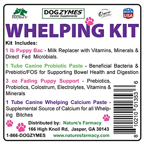 Dogzymes Whelping Kit - Containing Canine Whelping Calcium Paste, Probiotic Paste, Fading Puppy Support, And Puppy Bac Milk Replacer thumb #1
