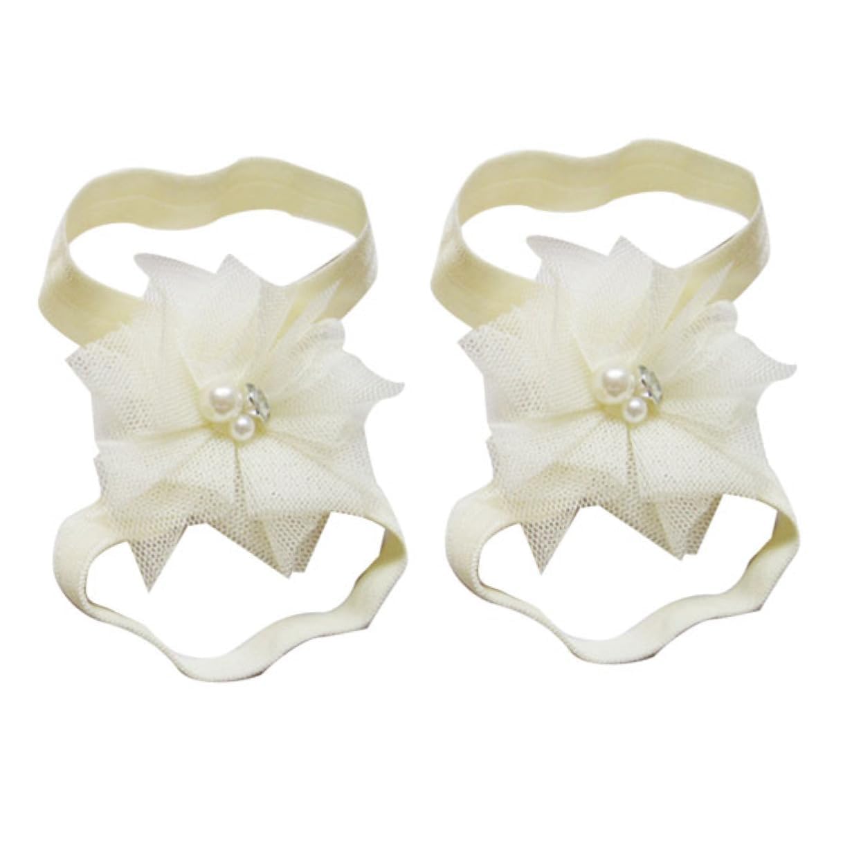 SHOWERORO Baby Girls' Soft Chiffon Flower Sandals 10 Pairs Pack Newborn Toddler Infant Girls Footwear Flower Design