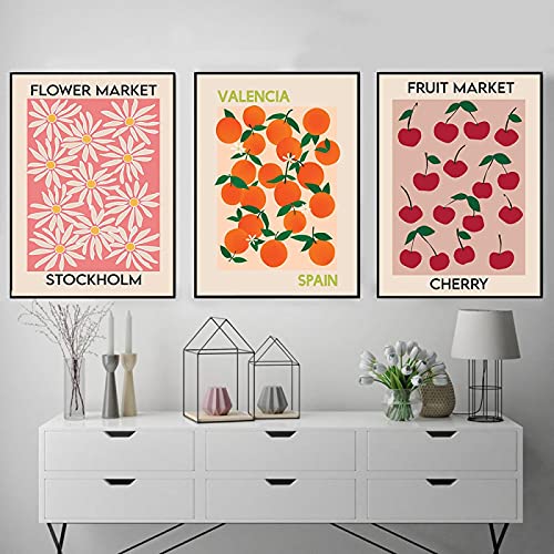 Impression Fruit Market pour décoration murale cuisine et salon style rétro Stockholm