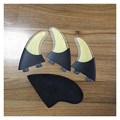 Lifyn2 Surfing Fins 3Pcs Surfboard Tail Fins Stand Up Paddle Board Fin Surfing Thruster Paddle Fin Replacement (Color : Bamboo)