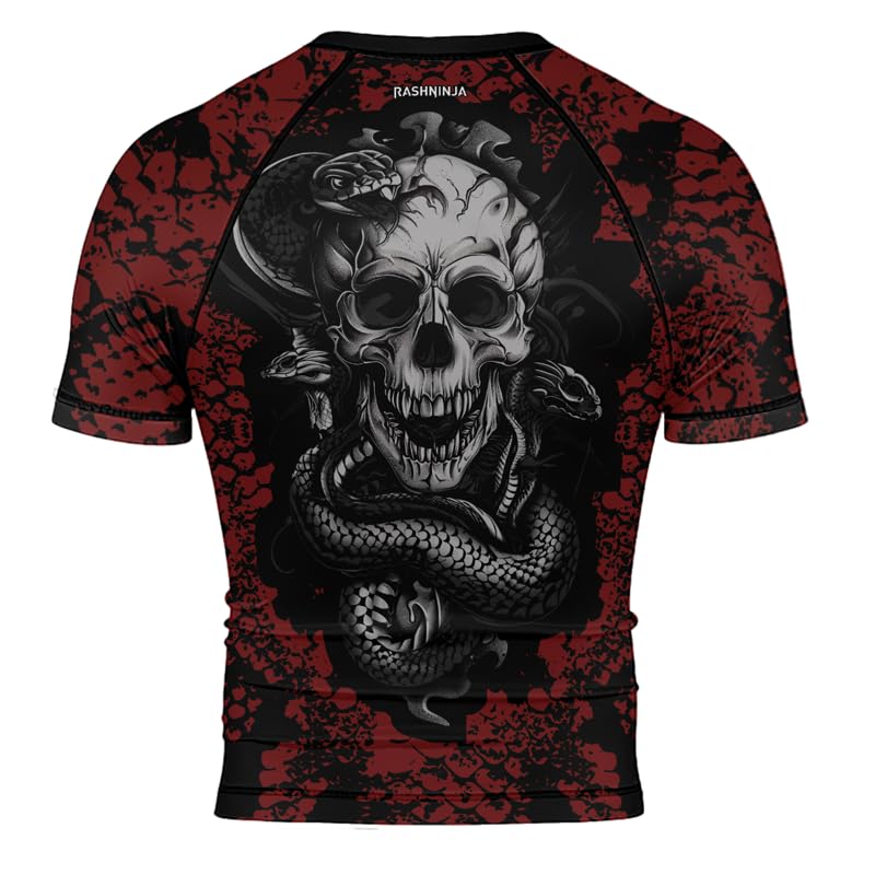 Snake Men’s BJJ Rash Guard Short Sleeve Compression Athletic Shirt MMA Jiu Jitsu Training3