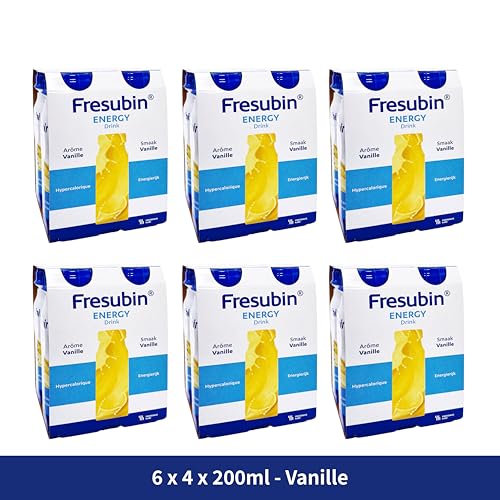 Fresubin Energy Drink - Vanille Hochkalorische Trinknahrung von Fresenius Kabi, 300 kcal pro Flasche, laktosearm, ohne Ballaststoffe ideal bei Mangelernährung (200 ml (24er Pack), Vanille)