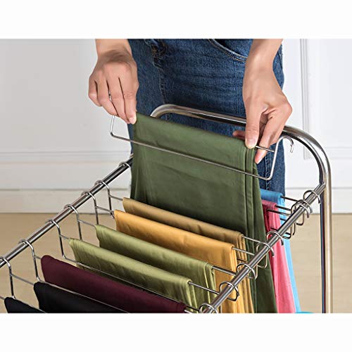 Genérico Perchero extraíble para Pantalones, Extensible, Ahorra Espacio, con cajón y Barra para Colgar, con Ruedas, de Acero, con Ruedas giratorias, para Guardar Toallas y Perchas, con Capacidad para