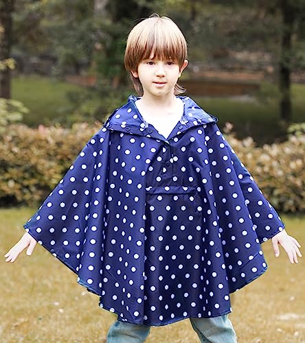 Image of SaphiRose Lightweight Kids Rain Poncho Jacket Waterproof Outwear Rain Coat