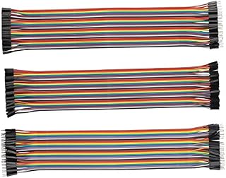 HALJIA 120pcs 30CM 12Inch Multicolored Jumper Wire 40pin Male to Female, 40pin Male to Male, 40pin Female to Female Breadboard Jumper Wires Ribbon Cables Kit