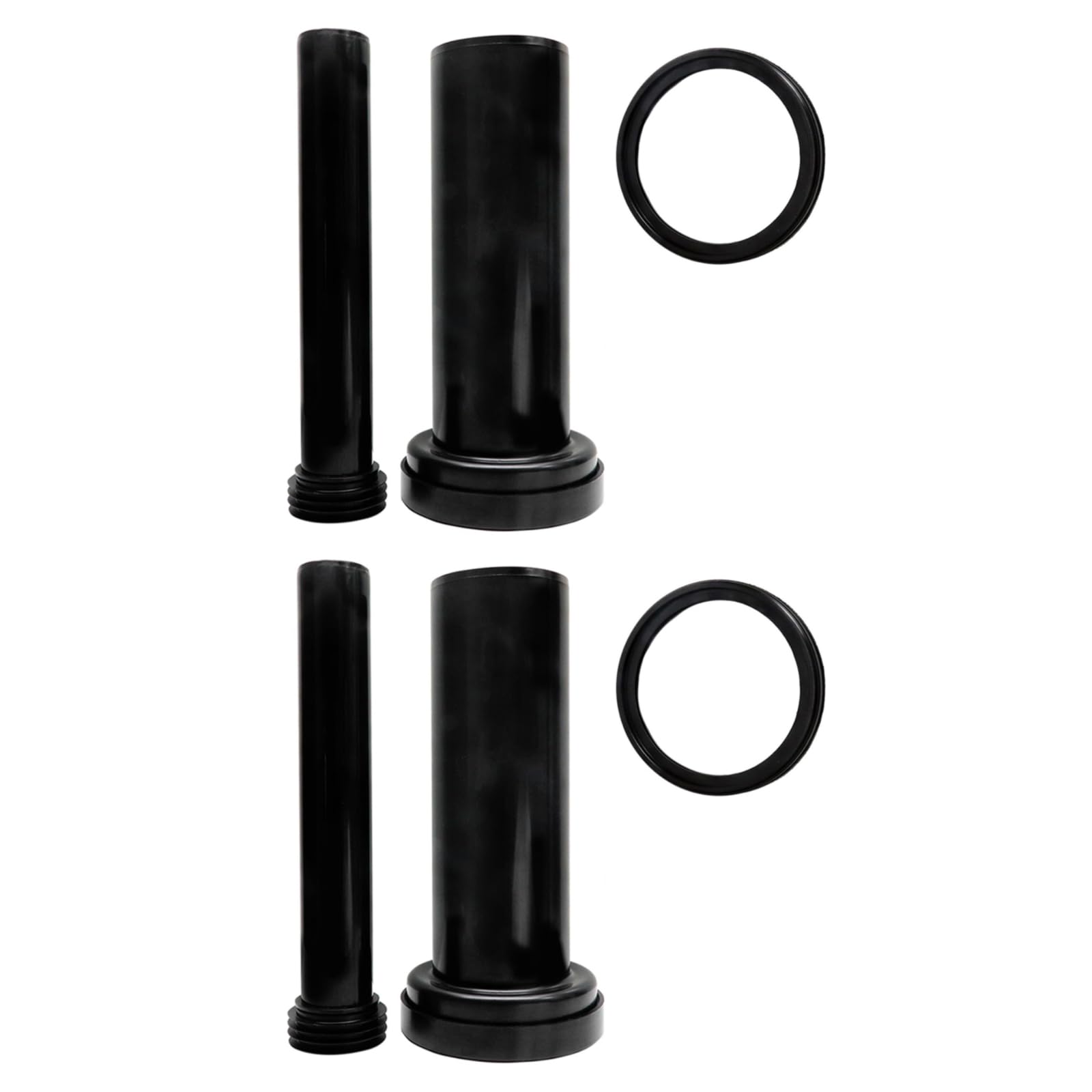Lot de 2 raccords muraux de tuyau de toilette - 300 mm - Tuyau de drainage/tuyau de rinçage/joint en caoutchouc - Kit de remplacement pour cadre de toilette