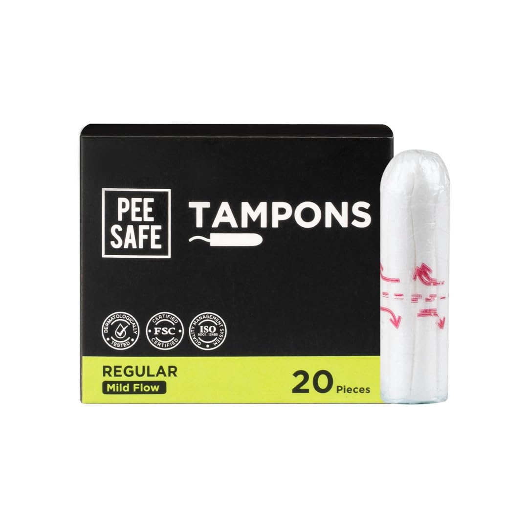 Pee Safe Tampons For Periods - Regular Flow - 20 Units | Dermatologically Tested | FDA Approved | Leak Free | Highly Absorbent | Ultra Soft | Rash Free | Stain-Free Experience | Fragrance-Free (B0CHYCV1LW) Amazon Price History, Amazon Price Tracker