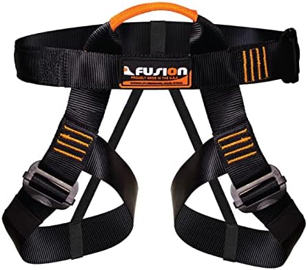 Fusion Climb Centaur Half Body Harness Black M-XL for Climbing Gym & Rope Course