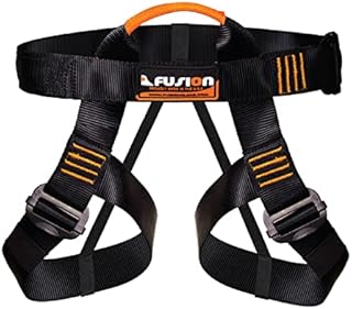 Fusion Climb Centaur Half Body Harness Black M-XL for Climbing Gym & Rope Course