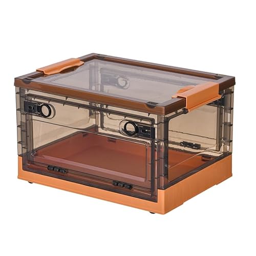 ���[�{�b�N�X �L���X�^�[�t�� �ߗށE�{�����p �g�ݗ��Ď� �g���ȒP �R���e�i�[ �ςݏd�� �V���� ������� �v���X�`�b�N �ߑ��z�c ���[�P�[�X ��e�� ������ �ړ��֗� ���� �ƒ�p (�u���E�����I�����W, ����:60*42.5*31cm)