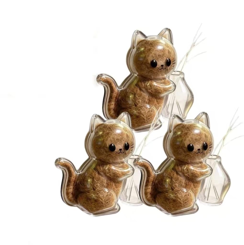 Cat Whisker/Fur Keepsake Container Fridge Magnet, Clear Pet Hair Storage Capsule, Cute Magnetic Home Decor Gift for Cats Lover