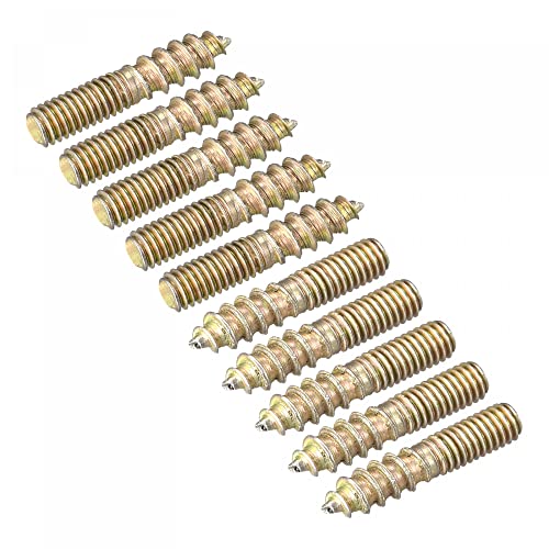 uxcell M4x20mm Hanger Bolts, 12pcs Double Ended Thread Dowel Screws for Wood Furniture