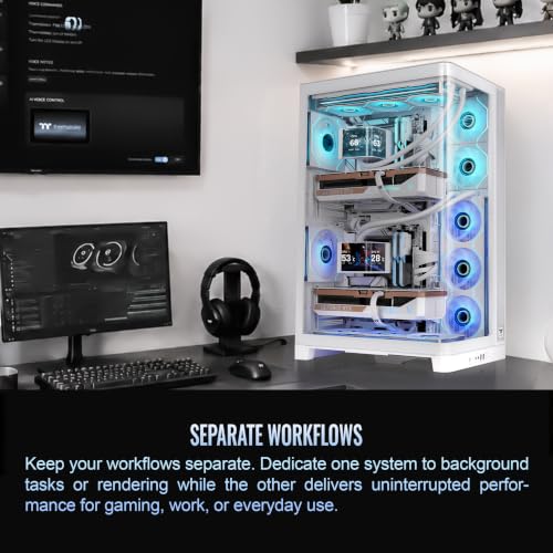 Image of Thermaltake Capo X, Dual System Chassis, mATX /mITX, Curved TG, Snow
