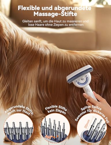 FEELNEEDY Mehrzweck Katzenbürste, Unterfellbürste Katze, Katzenbürste mit Dampf, 23+35 Zähne Unterwolle Hundebürste Langhaar, Doppelseitiges Spray