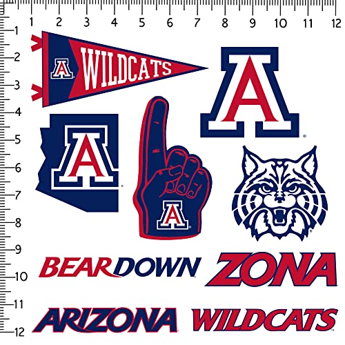 Image of University of Arizona Premium Vinyl Sticker Pack - 9 Waterproof Wildcats Decals for Laptop, Water Bottle, Tablet, Car, Skateboard & More - Officially Licensed Variety Set