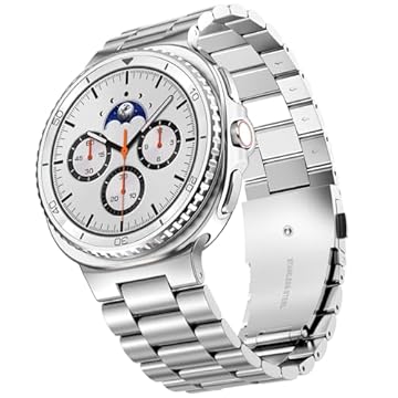 WINGLE Pulseiras masculinas de aço inoxidável para Galaxy Watch 8 Samsung Galaxy Watch 8 Classic de 46 mm, 44 mm e 40 mm, pulseira de metal resistente, elegante, casual executiva Galaxy Watch8/8