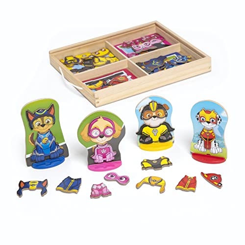 Melissa & Doug PAW Patrol La Pat' Patrouille Jeu d’imitation poupées magnétiques, Jouet créatif, Jouet en bois Montessori,Cadeau pour garçons et filles de 3 4 5 6 7 ans, Jouets de développement