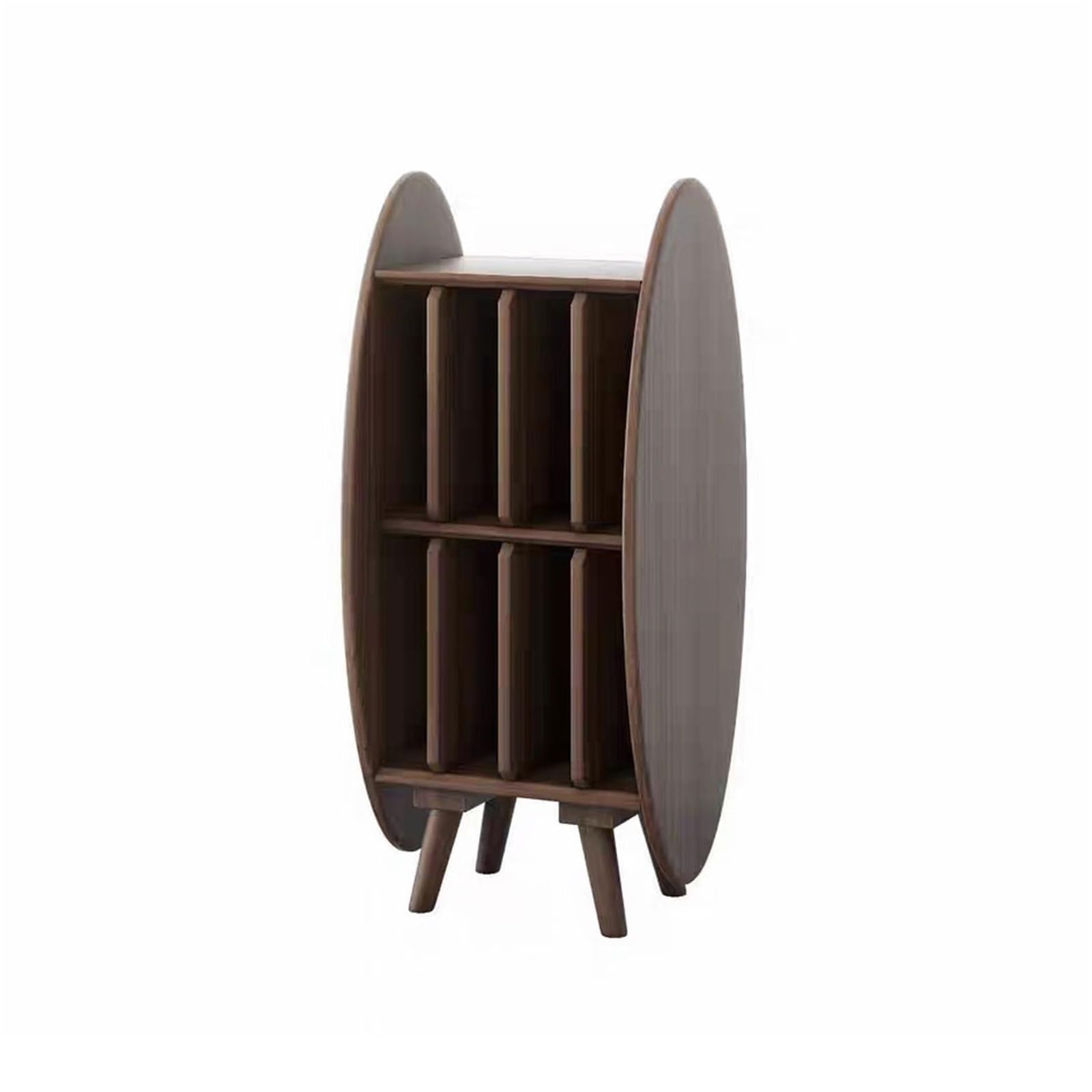 Huangj-0527 CD storage Modern Creativity Wooden Vinyl Record Storage Cabinet for Living Room Bedroom Lounge Record(Walnut Colour)