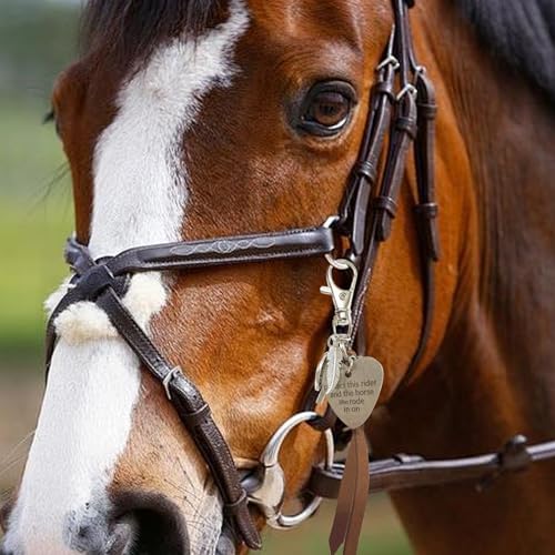 Protect This Rider And The Horse She Rode In On-Saddle Charm, Saddle Heart Charm, Equestrian Riding Gift,Horse Lovers Gift (She)