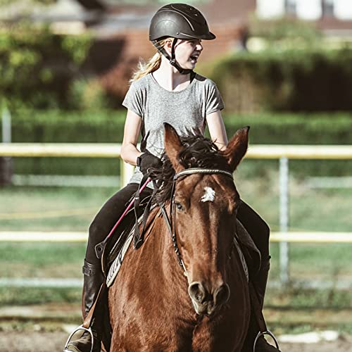 Tanmolo Girls Horseback Riding Pants Equestrian Breeches Youth Knee-Patch Kids Schooling Tights With Pockets(Bright Pink,M) #TOP4