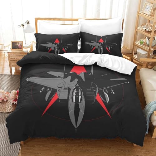 Housse de couette avec fermeture éclair 260x240 avion imprimé doux - 3