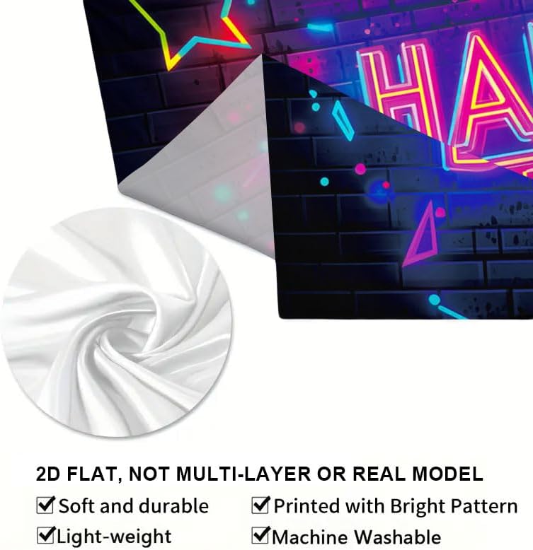 Happy Birthday Decorations Banner 71 x 43 Inches, Neon Happy Birthday Backdrop for Birthday Party Decorations, Birthday Banner for Kids and Adults - Image 8