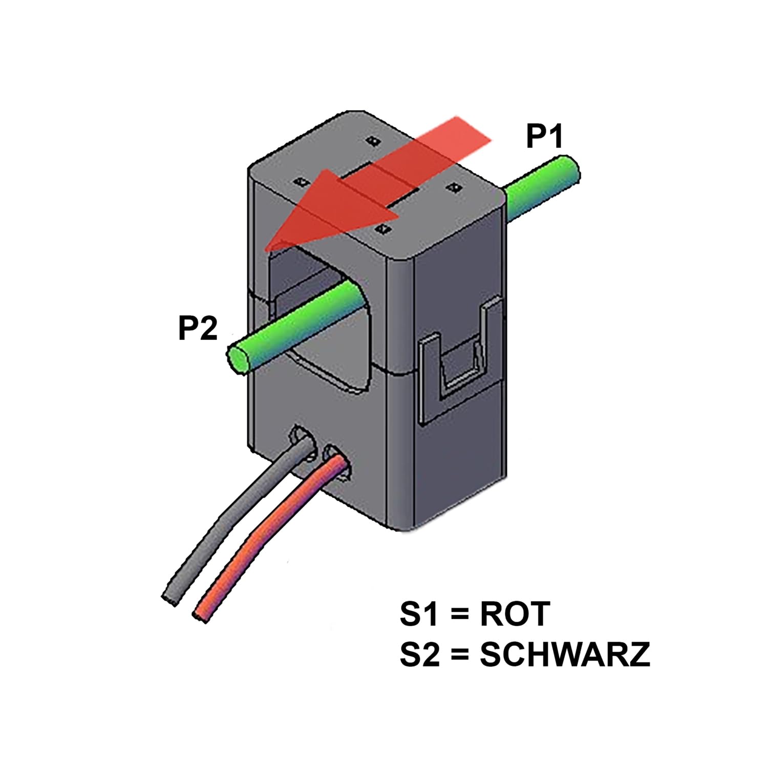 Stromwandler [SCT-Serie] – Split-Core Stromsensor für präzise Lastmessung – Klappwandler für Stromzähler & PV-Wechselrichter – Effiziente Leistungsmessung & einfache Installation (SCT-T24 100/5A)