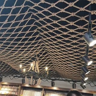 GEIRONV 5m Balcony Hammock, Safety Child Protective Net Bar Restaurant Ceiling Anti-Fall Net Garden Protection Net Hemp Rope Net Protection Rope Net (Color : 12mm Rope Thickness 10 cm mesh)