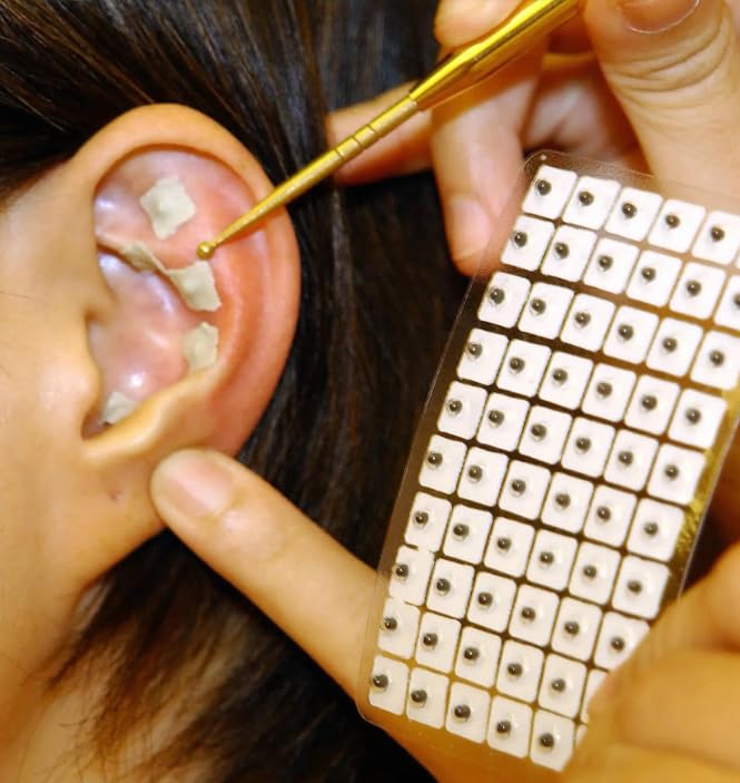 600 pcs Ear Seeds (Tan & Clear Tape Bundle) - 100 Seeds/Box - Acupressure Ear Seeds for Pain Relief