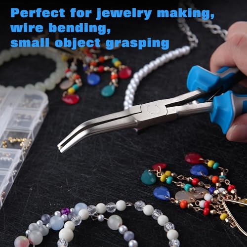 SPEEDWOX Long Reach Bent Needle Nose Pliers with Smooth Jaw Extra Long Nose Precision Wire Looping Pliers Needle Remover Pliers for Hard to Reach Narrow Spaces Jewelry Making Tools Fishing Tools - Image 3
