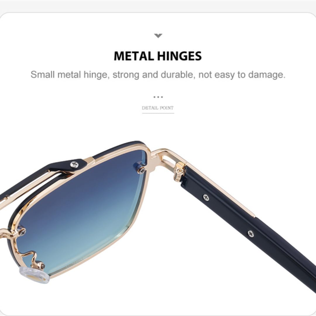 Gafas de sol Steampunk para hombre, marco de metal vintage de lujo