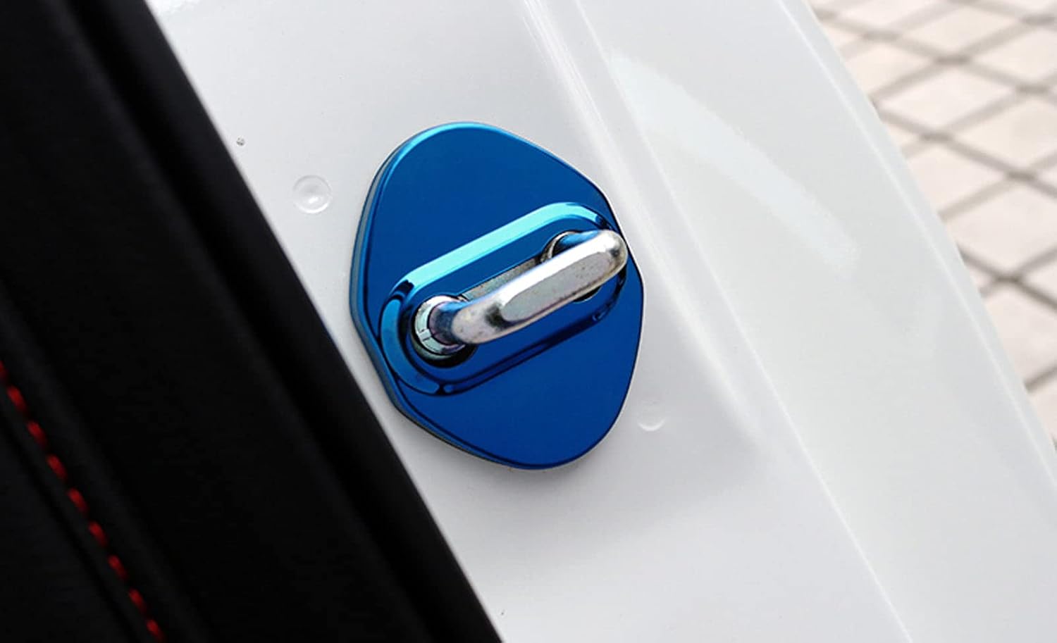 Xotic Tech Steel Door Lock Lockstitch Decor Cover Trim 4x Compatible with Honda Toyota Subaru Mazda Hyundai Kia