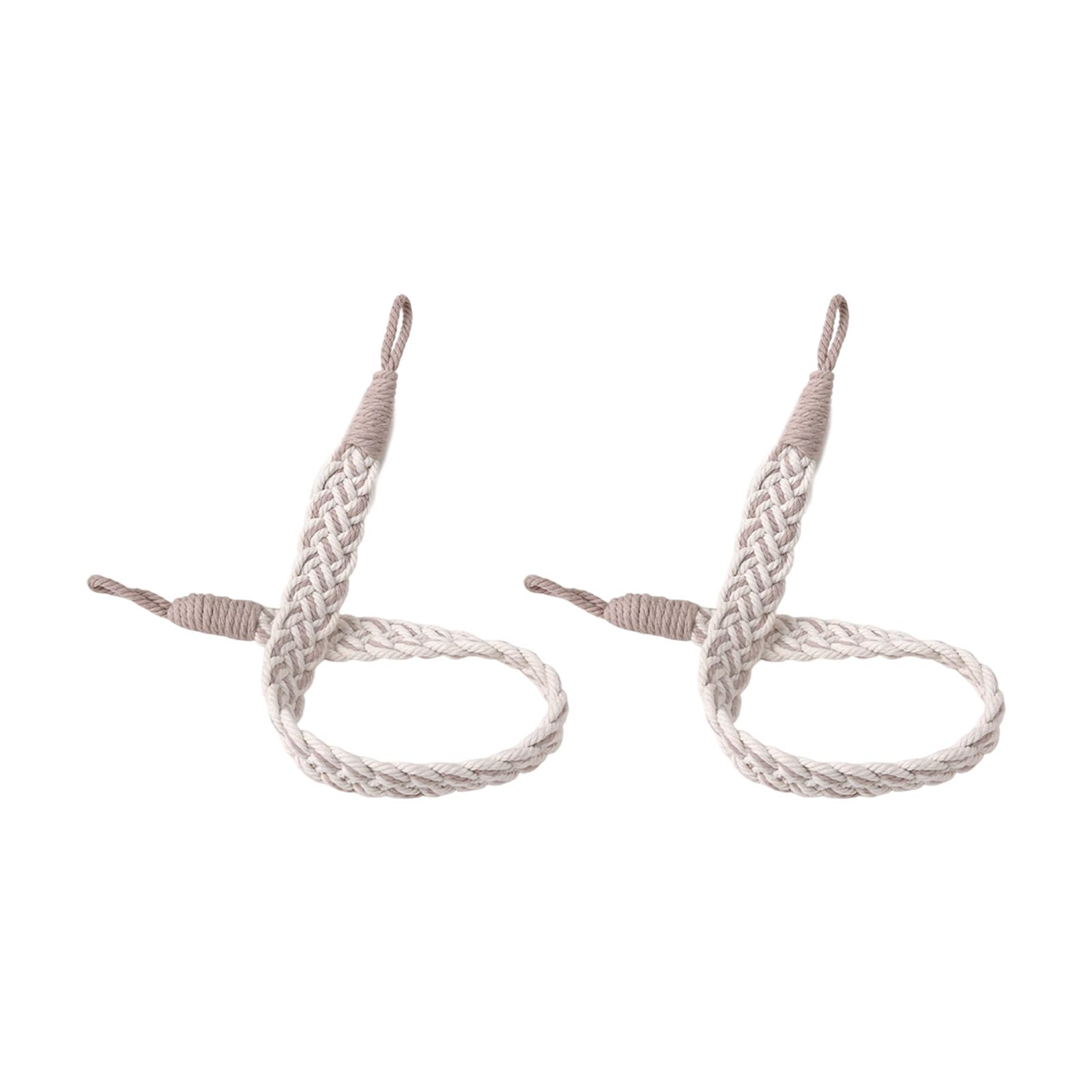Tsophreniq Of 2 Braided Fabric Curtain Tiebacks Rope Window Drapery Holdbacks Straps Cords Accessories Handwoven Holders