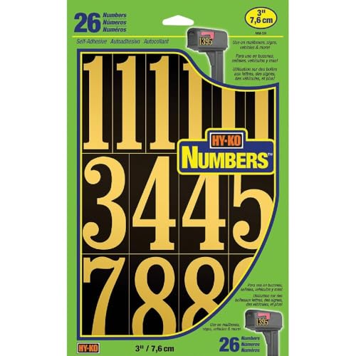 Image of Hy-Ko 3 In. Polyester Adhesive Number Set, 26 Numbers - 1 Each