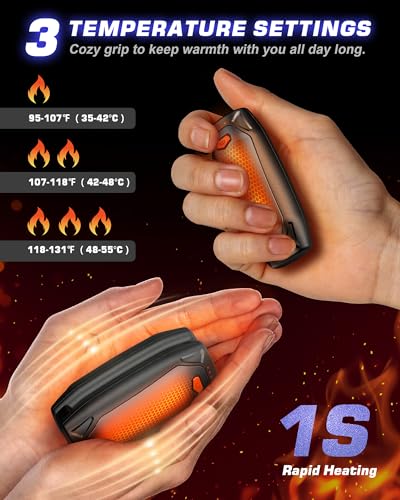 Kesguar Hand Warmers Rechargeable - 2 Pack 14000mAh AI Electric Hand Warmers with Charging Case, Magnetic 2 in 1 Pocket Handwarmers, Portable... - Image 5