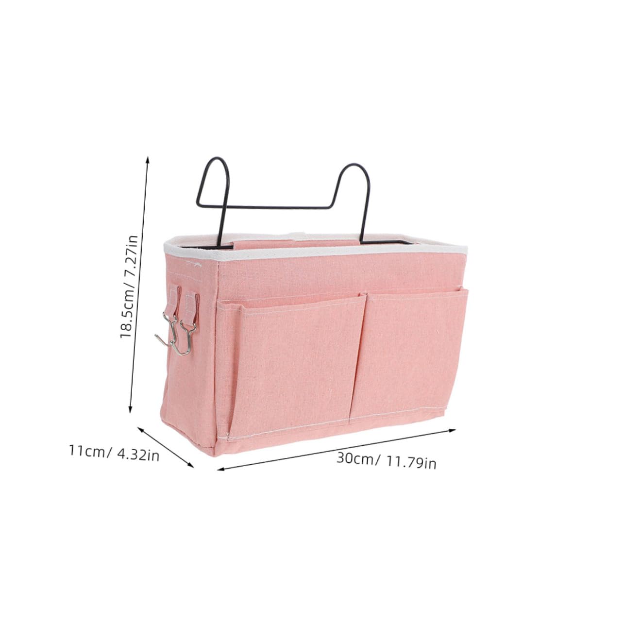 2 pezzi Borsa Portaoggetti da Appendere al Comodino in Tessuto con Tasche Multiple per Camera da Letto e Dormitorio Organizer Sospeso per Libri Riviste ed Essenziali da Rosa