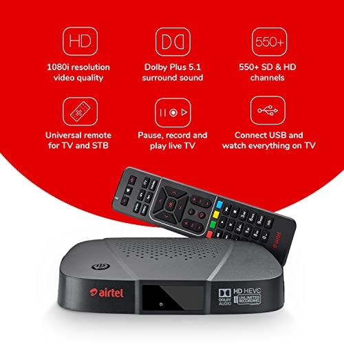 Airtel DTH HD Set Top Box | 1 Month Entertainment Pack I Free Standard Installation|Recording Feature - Image 5
