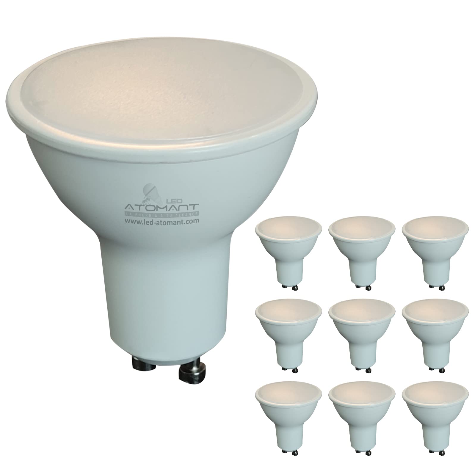 LED ATOMANT 10x Ampoule LED GU10 7W Dimmable Blanc Chaud 680lm | 3000K, Angle d’ouverture 120°