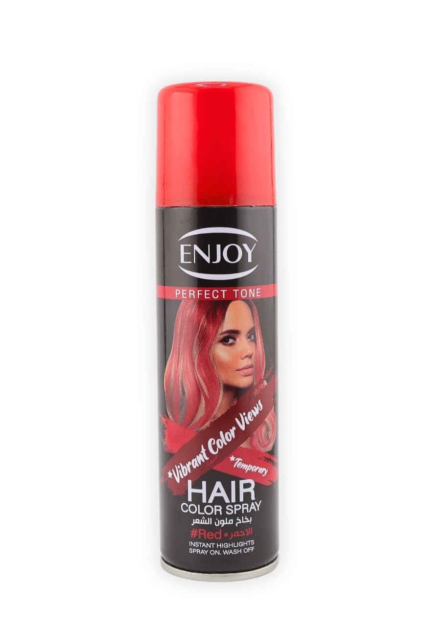 ENJOY Perfect Tone Temporary Red Hair Color Spray for Instant Vibrant Washable Hair Transformation, 150ml - Expressive Styling, Quick Application, Easy Removal