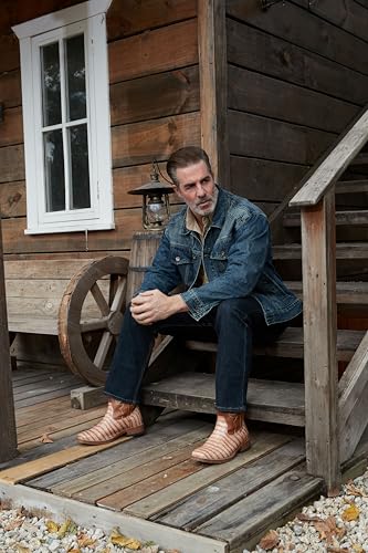 Image of IUV Cowboy Boots For Men Western Caiman Tail Print Wide Fashionable Boots